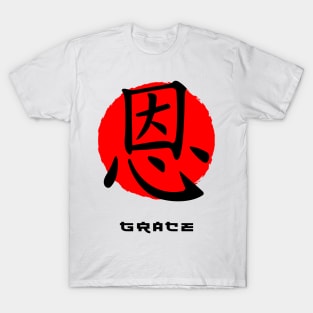 Grace Japan quote Japanese kanji words character symbol 155 T-Shirt